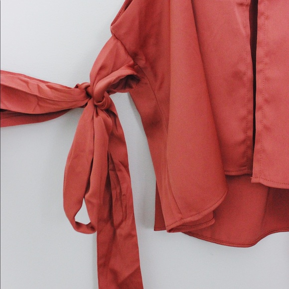 Satin rust tank top - Picture 3 of 5